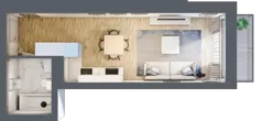 1 pokój, mieszkanie 28,30 m², piętro 1, oferta nr M08, Srebrzyńska Park IV, Łódź, Polesie, ul. Srebrzyńska 107