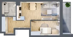 2 pokoje, mieszkanie 45,56 m², piętro 1, oferta nr M11, Srebrzyńska Park IV, Łódź, Polesie, ul. Srebrzyńska 107