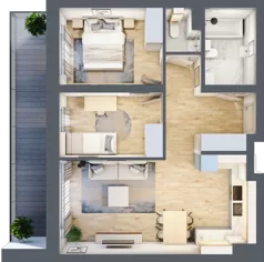 3 pokoje, mieszkanie 57,62 m², piętro 1, oferta nr M15, Srebrzyńska Park IV, Łódź, Polesie, ul. Srebrzyńska 107