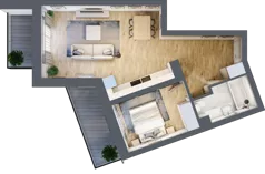 2 pokoje, mieszkanie 49,65 m², piętro 1, oferta nr M19, Srebrzyńska Park IV, Łódź, Polesie, ul. Srebrzyńska 107