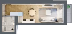 1 pokój, mieszkanie 28,30 m², piętro 2, oferta nr M26, Srebrzyńska Park IV, Łódź, Polesie, ul. Srebrzyńska 107