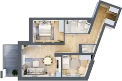 3 pokoje, mieszkanie 63,28 m², piętro 2, oferta nr M31, Srebrzyńska Park IV, Łódź, Polesie, ul. Srebrzyńska 107