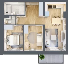 3 pokoje, mieszkanie 58,70 m², piętro 2, oferta nr M35, Srebrzyńska Park IV, Łódź, Polesie, ul. Srebrzyńska 107