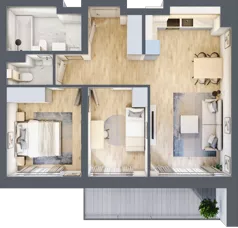 3 pokoje, mieszkanie 60,43 m², piętro 2, oferta nr M37, Srebrzyńska Park IV, Łódź, Polesie, ul. Srebrzyńska 107