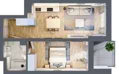 2 pokoje, mieszkanie 43,70 m², piętro 3, oferta nr M46, Srebrzyńska Park IV, Łódź, Polesie, ul. Srebrzyńska 107