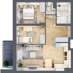 3 pokoje, mieszkanie 57,62 m², piętro 3, oferta nr M53, Srebrzyńska Park IV, Łódź, Polesie, ul. Srebrzyńska 107