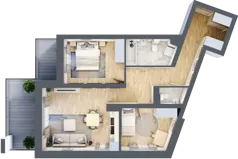 3 pokoje, mieszkanie 63,28 m², piętro 6, oferta nr M107, Srebrzyńska Park IV, Łódź, Polesie, ul. Srebrzyńska 107
