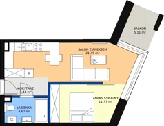 2 pokoje, apartament 39,72 m², parter, oferta nr M9, PRATUM Apartamenty, Mikołajki, ul. Mrągowska