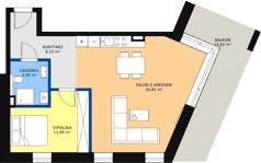 2 pokoje, mieszkanie 57,69 m², piętro 1, oferta nr M19, PRATUM Apartamenty, Mikołajki, ul. Mrągowska