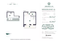 1 pokój, mieszkanie 36,21 m², piętro 2, oferta nr M25, Miejski Las, Mrągowo, ul. Marcinkowo 156