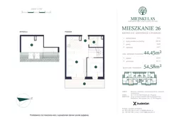 2 pokoje, mieszkanie 44,45 m², piętro 2, oferta nr M26, Miejski Las, Mrągowo, ul. Marcinkowo 156