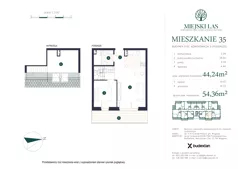 2 pokoje, mieszkanie 44,24 m², piętro 2, oferta nr M35, Miejski Las, Mrągowo, ul. Marcinkowo 156