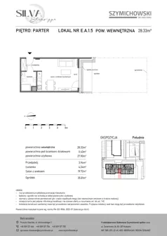 1 pokój, mieszkanie 28,33 m², parter, oferta nr E.A.1.5, Silva Straszyn - bud E,F, Straszyn, ul. Boczna/Starogardzka