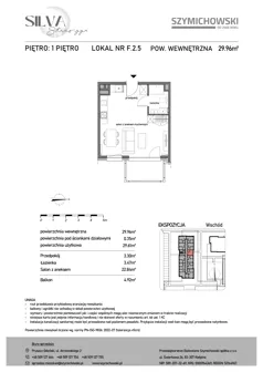 1 pokój, mieszkanie 29,96 m², piętro 1, oferta nr F.2.5, Silva Straszyn - bud E,F, Straszyn, ul. Boczna/Starogardzka
