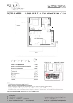 2 pokoje, mieszkanie 47,03 m², parter, oferta nr E.B.1.4, Silva Straszyn - bud E,F, Straszyn, ul. Boczna/Starogardzka