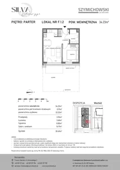 2 pokoje, mieszkanie 34,23 m², parter, oferta nr F.1.2, Silva Straszyn - bud E,F, Straszyn, ul. Boczna/Starogardzka