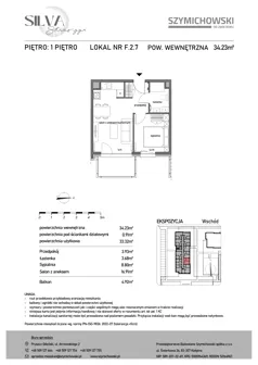 2 pokoje, mieszkanie 34,23 m², piętro 1, oferta nr F.2.7, Silva Straszyn - bud E,F, Straszyn, ul. Boczna/Starogardzka