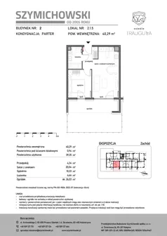 2 pokoje, mieszkanie 40,29 m², parter, oferta nr B2.1.5, Osiedle Traugutta, Kościerzyna, ul. Traugutta