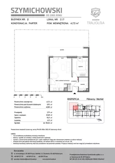 2 pokoje, mieszkanie 41,72 m², parter, oferta nr B2.1.7, Osiedle Traugutta, Kościerzyna, ul. Traugutta