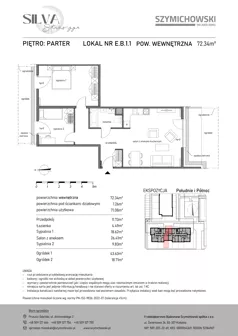 3 pokoje, mieszkanie 72,34 m², parter, oferta nr E.B.1.1, Silva Straszyn - bud E,F, Straszyn, ul. Boczna/Starogardzka