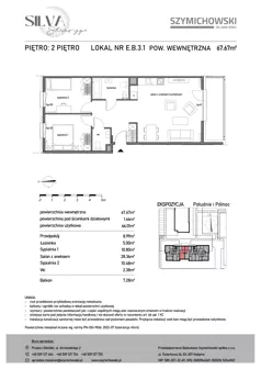 3 pokoje, mieszkanie 67,67 m², piętro 2, oferta nr E.B.3.1, Silva Straszyn - bud E,F, Straszyn, ul. Boczna/Starogardzka
