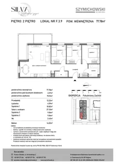 4 pokoje, mieszkanie 77,78 m², piętro 2, oferta nr F.3.9, Silva Straszyn - bud E,F, Straszyn, ul. Boczna/Starogardzka