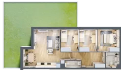 4 pokoje, mieszkanie 77,77 m², parter, oferta nr A.1.8, Silva Straszyn, Straszyn, ul. Boczna/Starogardzka