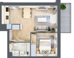 2 pokoje, mieszkanie 39,76 m², piętro 1, oferta nr A.2.3, Silva Straszyn, Straszyn, ul. Boczna/Starogardzka