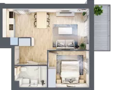 2 pokoje, mieszkanie 39,76 m², piętro 2, oferta nr B.3.3, Silva Straszyn, Straszyn, ul. Boczna/Starogardzka