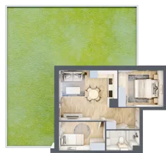 3 pokoje, mieszkanie 46,23 m², parter, oferta nr C.1.7, Silva Straszyn, Straszyn, ul. Boczna/Starogardzka