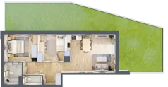 3 pokoje, mieszkanie 64,62 m², parter, oferta nr C.1.1, Silva Straszyn, Straszyn, ul. Boczna/Starogardzka