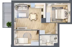 3 pokoje, mieszkanie 46,23 m², piętro 1, oferta nr C.2.7, Silva Straszyn, Straszyn, ul. Boczna/Starogardzka