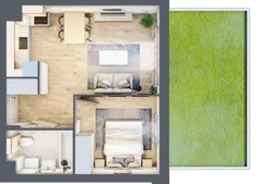 2 pokoje, mieszkanie 38,55 m², parter, oferta nr D.1.10, Silva Straszyn, Straszyn, ul. Boczna/Starogardzka