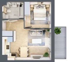 2 pokoje, mieszkanie 37,41 m², piętro 1, oferta nr D.2.6, Silva Straszyn, Straszyn, ul. Boczna/Starogardzka