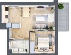 2 pokoje, mieszkanie 39,76 m², piętro 1, oferta nr D.2.3, Silva Straszyn, Straszyn, ul. Boczna/Starogardzka