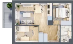 3 pokoje, mieszkanie 46,26 m², piętro 1, oferta nr D.2.9, Silva Straszyn, Straszyn, ul. Boczna/Starogardzka