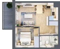 2 pokoje, mieszkanie 34,27 m², piętro 3, oferta nr D.4.10, Silva Straszyn, Straszyn, ul. Boczna/Starogardzka