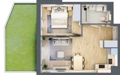 2 pokoje, mieszkanie 41,10 m², parter, oferta nr 1.1.2., Dywizjonu 303, Pruszcz Gdański, ul. Dywizjonu 303