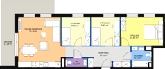 4 pokoje, mieszkanie 82,99 m², piętro 1, oferta nr 1.2.6., Dywizjonu 303, Pruszcz Gdański, ul. Dywizjonu 303
