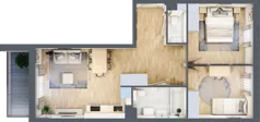 3 pokoje, mieszkanie 61,74 m², piętro 2, oferta nr 1.3.1., Dywizjonu 303, Pruszcz Gdański, ul. Dywizjonu 303