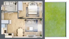 2 pokoje, mieszkanie 40,92 m², parter, oferta nr 2.1.4., Dywizjonu 303, Pruszcz Gdański, ul. Dywizjonu 303
