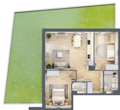 3 pokoje, mieszkanie 68,56 m², parter, oferta nr 2.1.7., Dywizjonu 303, Pruszcz Gdański, ul. Dywizjonu 303