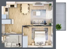 2 pokoje, mieszkanie 41,26 m², piętro 1, oferta nr 2.2.3., Dywizjonu 303, Pruszcz Gdański, ul. Dywizjonu 303
