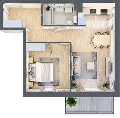 2 pokoje, mieszkanie 49,71 m², piętro 1, oferta nr 2.2.6., Dywizjonu 303, Pruszcz Gdański, ul. Dywizjonu 303
