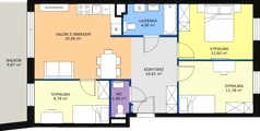 4 pokoje, mieszkanie 74,73 m², piętro 2, oferta nr 2.3.10., Dywizjonu 303, Pruszcz Gdański, ul. Dywizjonu 303