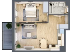2 pokoje, mieszkanie 47,20 m², piętro 4, oferta nr 2.5.8., Dywizjonu 303, Pruszcz Gdański, ul. Dywizjonu 303