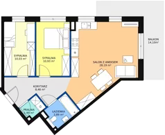 3 pokoje, mieszkanie 67,16 m², piętro 1, oferta nr D.A.11, Pruszcz Park, Pruszcz Gdański, ul. Arctowskiego 