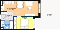2 pokoje, mieszkanie 40,31 m², parter, oferta nr D.B.3, Pruszcz Park, Pruszcz Gdański, ul. Arctowskiego 