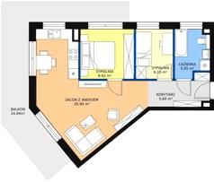 3 pokoje, mieszkanie 55,64 m², piętro 1, oferta nr E.A.7, Pruszcz Park, Pruszcz Gdański, ul. Arctowskiego 