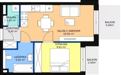 2 pokoje, mieszkanie 39,95 m², piętro 1, oferta nr E.A.14, Pruszcz Park, Pruszcz Gdański, ul. Arctowskiego 